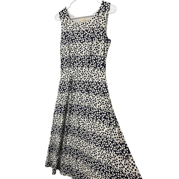 Boden Rosamund Jersey Midi Dress US 6R Navy White Sleeveless Floral Striped Prep - Picture 9 of 10
